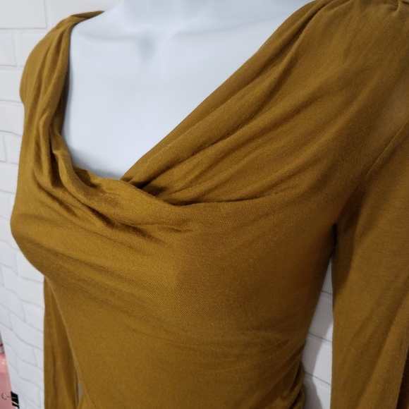 Belle Sky Green Pea Long Sleeve Shirt Dress - Picture 2 of 5